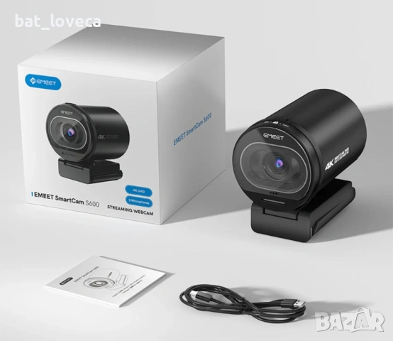 Уеб камера Emeet S600 4K, 1080P, автофокус, USB, снимка 6 - Камери - 53667793