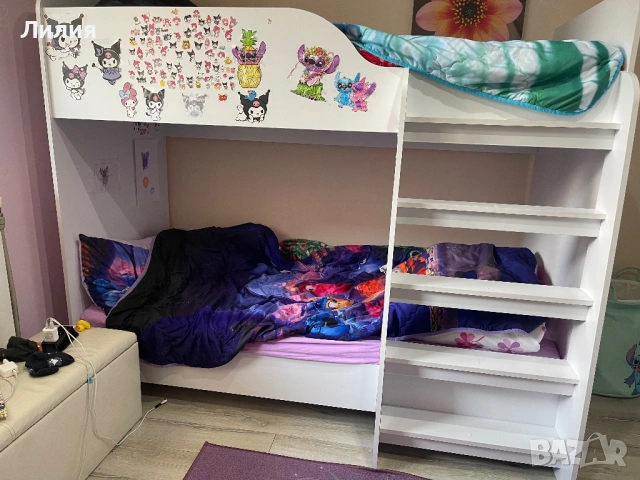 Двуетажно легло с два матрака, снимка 2 - Мебели за детската стая - 53409787