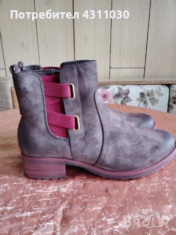 Дамски боти Rieker номер 42 кафяви, снимка 3 - Дамски ботуши - 53427601