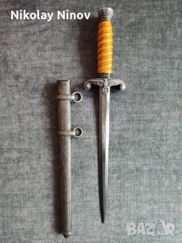 Немски армейски кинжал от WW2, снимка 2 - Антикварни и старинни предмети - 52431457