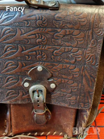 винтидж дамска чанта естествена кожа 36/27/10 см, снимка 5 - Чанти - 50263141