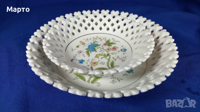 Две чинии за сухи мезета, рязан порцелан