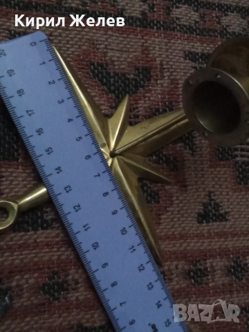 Месингов свештник 17048, снимка 4 - Антикварни и старинни предмети - 53637726