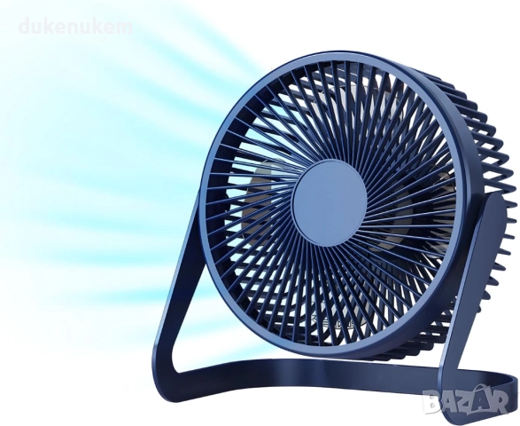 Настолен вентилатор USB, 2 скорости, 360° въртене