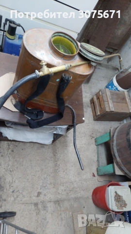 Стара медна лозарска пръскачка АРТО – Нова Загора (ретро), снимка 3 - Градинска техника - 54238110