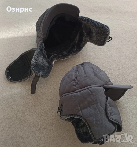 Топла мъжка ушанка с козирка и сваляща се маска - ИЗГОДНО !, снимка 2 - Шапки - 52587556