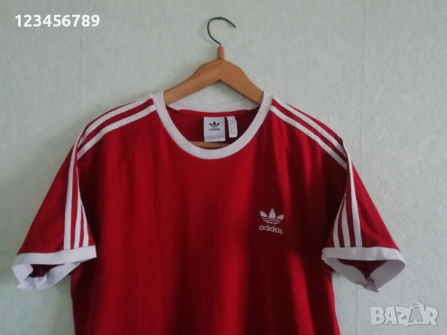 Adidas Originals 3 Stripes California Red XL Treofil оригинална памучна мъжка тениска Адидас , снимка 4 - Тениски - 53663587