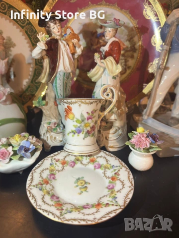 🌸 Dresden Germany, около 1900 – “Великолепният” двоен сет, снимка 2 - Антикварни и старинни предмети - 53467328