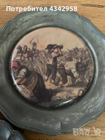 Калаени ретро чинийки за стена.Германия. 6 брой, снимка 3 - Антикварни и старинни предмети - 51554558