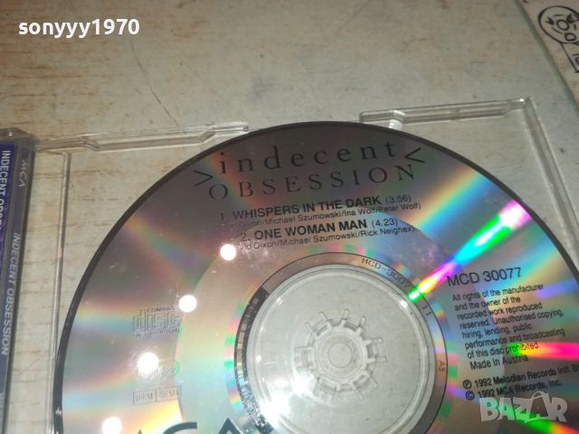 INDECENT OBSESSION CD GERMANY 2607241044, снимка 7 - CD дискове - 46701595