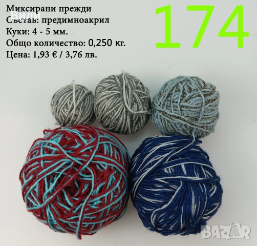 Евтини прежди в малки количества - нови и остатъци 