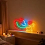 Нов Коледен неонов LED знак с елен Merry Christmas USB украса Табела, снимка 4