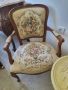 Френско кресло с гобленова дамаска , снимка 1 - Столове - 45276365