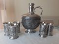 Кана и чаши за ракия от калай Antik*Vintage, снимка 1 - Антикварни и старинни предмети - 45096057