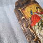 "Свети Георги", ръчно изработена икона върху стара керемида , снимка 4
