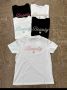 Дамски тениски с къс ръкав, бродиран надпис, снимка 1 - Тениски - 45980116