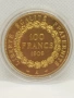 позлатена монета 100 франка репродукция , снимка 1