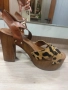 Bata сандали на висок дебел ток и платформа в предната част , снимка 1