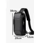 Мъжка чанта за през рамо Crossbody с USB зареждане, водоустойчива и с противокраден джоб, снимка 2