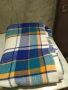 одеяло вълна мерино като ново 194х154см синьо каре, снимка 2