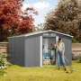 Метална градинска къща за инструменти с вентилация и заключване - 277 × 299 × 192 см, снимка 1