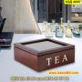 Кутия за чай с 9 отделения в цвят венге - КОД 4095, снимка 6