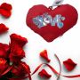 Подаръчна плюшена музикална възглавничка Сърце с бляскав надпис LOVE, 20см, снимка 4