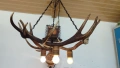 Ръчно изработени полилеи от паднали еленови рога с ръчно изработени дървени чашки , снимка 7