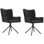 vidaXL Въртящи трапезни столове, 2 бр, черни, кадифе（SKU:330991