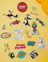 50 бр Space Jam Бъгс Бъни looney tunes самозалепващи лепенки стикери за украса, снимка 12