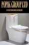 Луксозен Дизайнерски моноблок,Тоалетна чиния с златна линия Промо, снимка 1