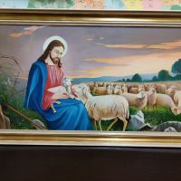 Картина Исус пастирът със стадото си, снимка 4 - Картини - 45673459