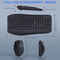 Нов Ергономичен Безжичен Комплект Клавиатура и Мишка с USB за PC и Лаптоп, снимка 5 - Други - 45206483