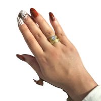 Красив дамски пръстен от неръждаема стомана с хубав блестящ камък, снимка 2 - Пръстени - 45454429