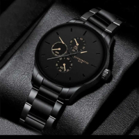 Луксозни модни мъжки часовници кварцов ръчен часовник от неръждаема стомана, снимка 11 - Мъжки - 42569188