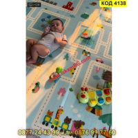 Сгъваемо детско килимче за игра, топлоизолиращо 180x200x1cm - Мече и Лунапарк - КОД 4138, снимка 11 - Други - 45509520