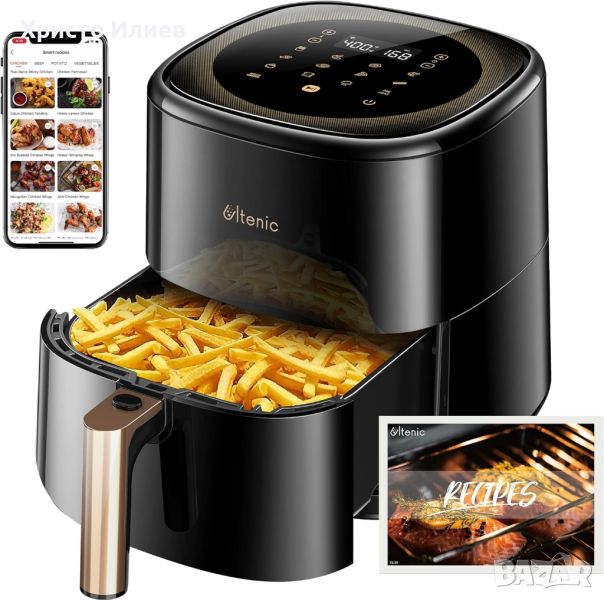 Air fryer ЕЪР ФРАЙЪР фритюрник с горещ въздух без мазнина 5 L Ultenic K10, снимка 1