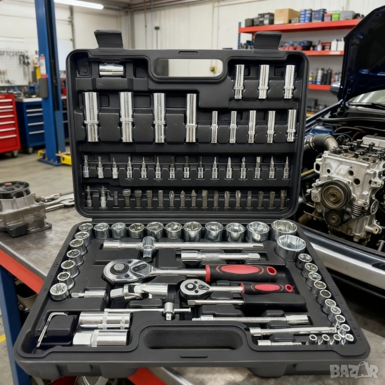 Гедоре 94 Части Инструменти Комплект - 1/2 и 1/4, Вложки, Накрайници, Отвертка, Тресчотка, Адаптори!, снимка 1