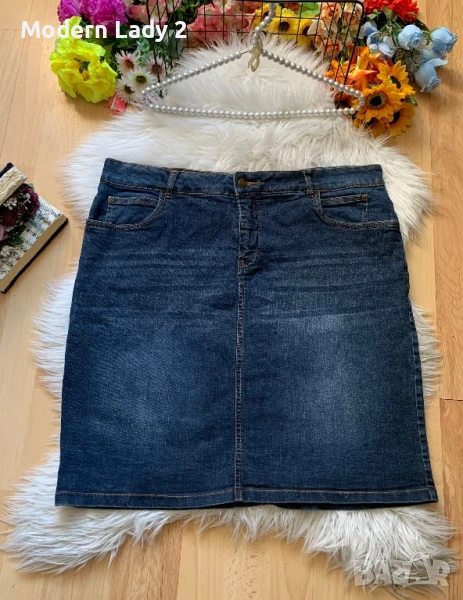 Тъмно синя дънкова пола, снимка 1