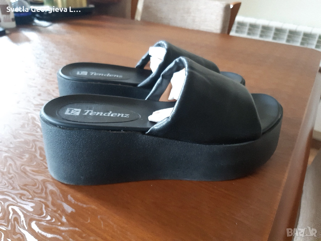 Дамски черна платформа, снимка 1