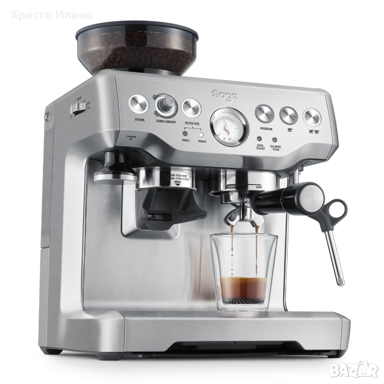 Еспресо машина SAGE Barista Express Кафемашина с кафемелачка, снимка 1