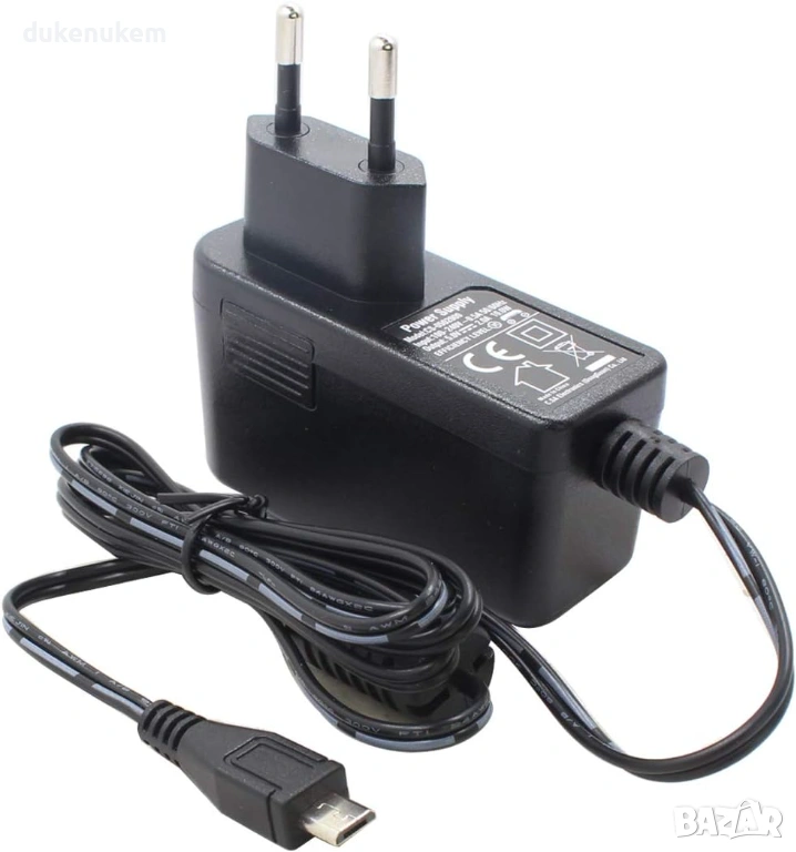 Захранващ адаптер AC/DC 5V 2A с Micro USB за IP и охранителни камери, снимка 1