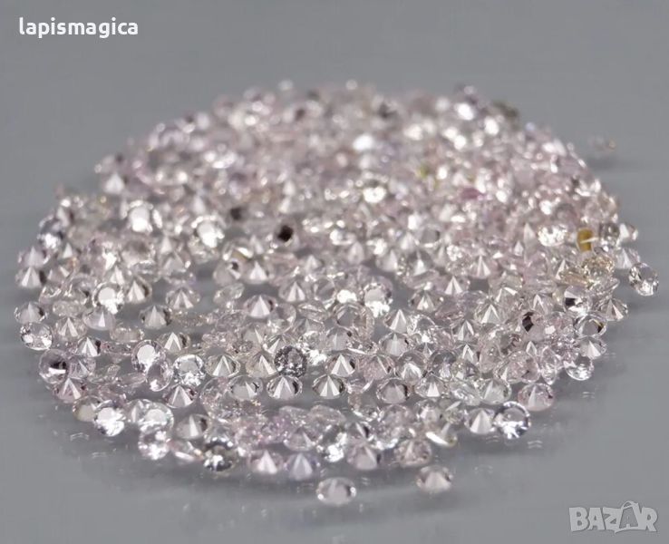 Розов сапфир 1mm кръгла шлифовка - цена за 0.50ct общо тегло, снимка 1