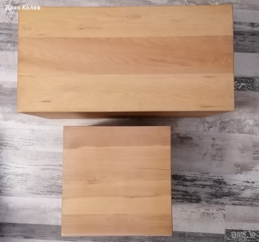 Комплект Дървен куб [Размери: 34x34] + Дървен правоъгълник [34x70], снимка 1