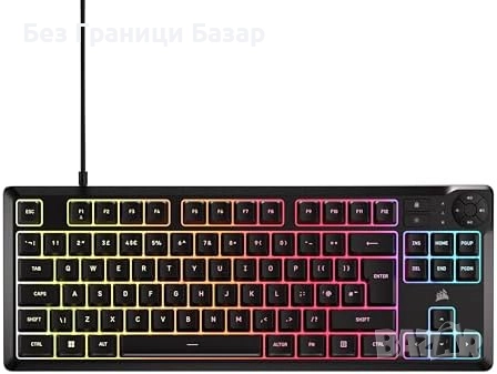 Нова Геймърска клавиатура Corsair K55 CORE TKL RGB черна UK layout игри, снимка 1