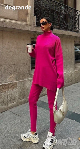 Дамски комплект в ЦИКЛАМА и ЗЕЛЕНО, снимка 1