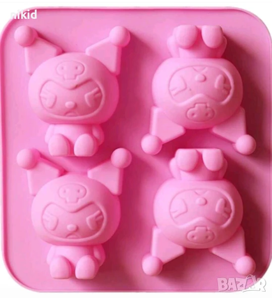 4 бр Kuromi Куроми дълбок силиконов молд форма фондан шоколад гипс декор , снимка 1