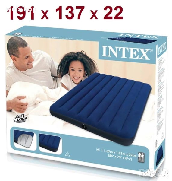 ПРОМО!! Надуваем Матрак/Дюшек INTEX 137х191х22 см , Винил, снимка 1