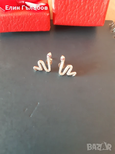 Обеци, сребърни дамски чисто нови в кутийка, снимка 1