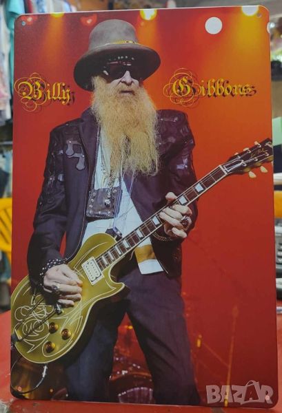 Billy Gibbons-метална табела (плакет), снимка 1